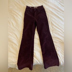 Levi corduroy rib cage boot cut size 26 plum